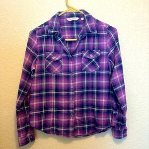 River & Rose Petite Plaid Flannel Shirt Size PS